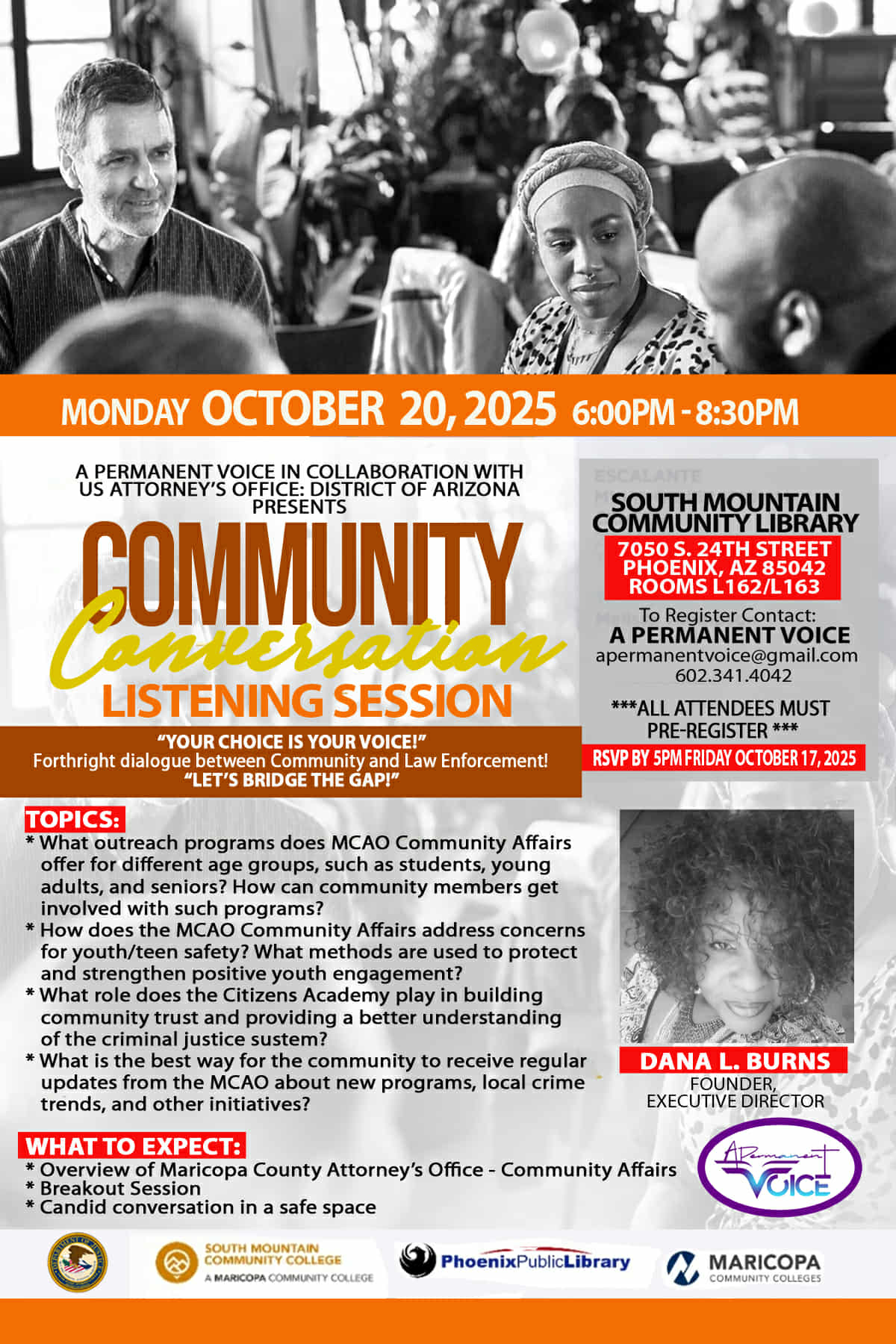Community Conversation Listening Session October 20 2025 with MCAO Community Affairs