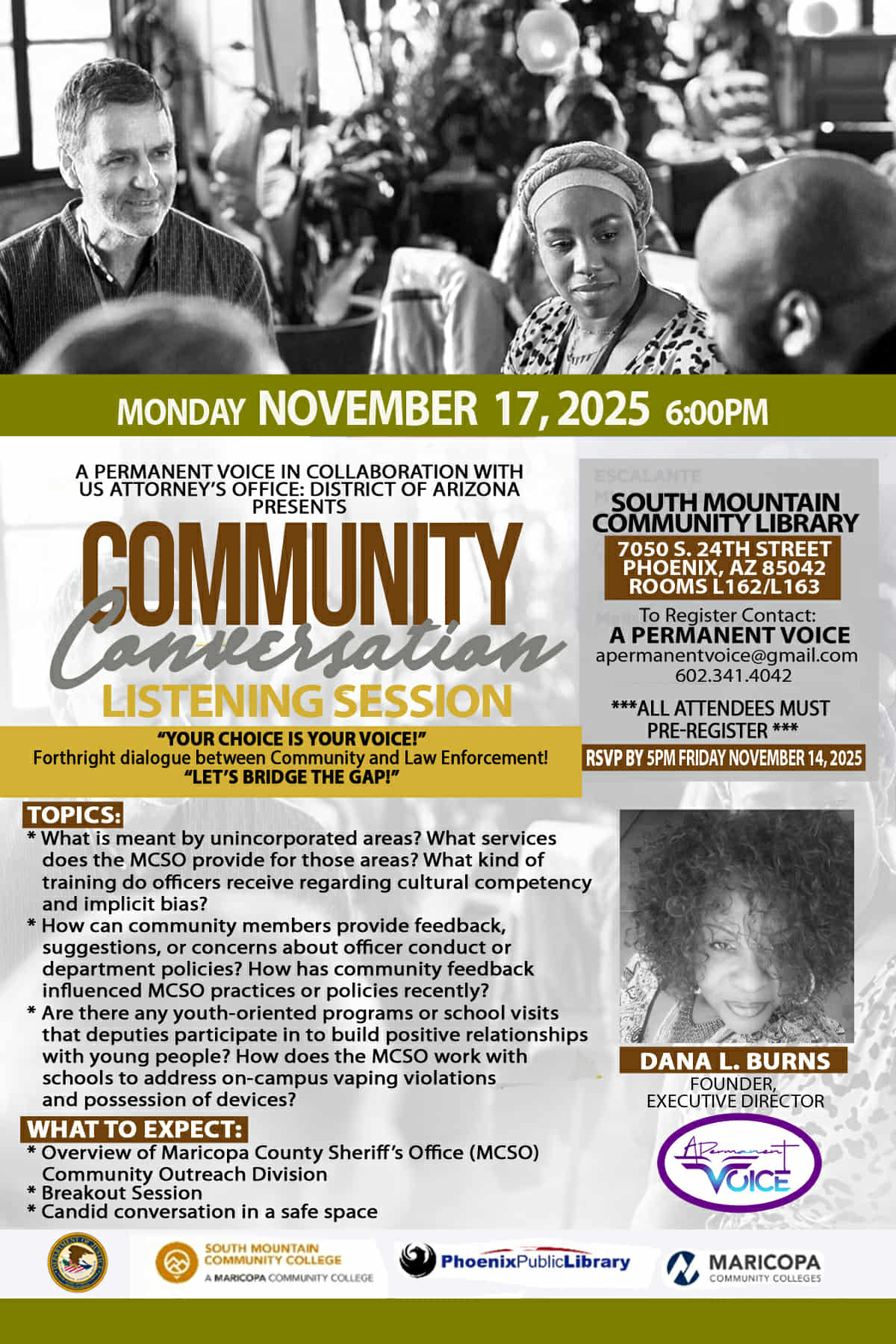 Community Conversation Listening Session November 17 2025 w MCSO