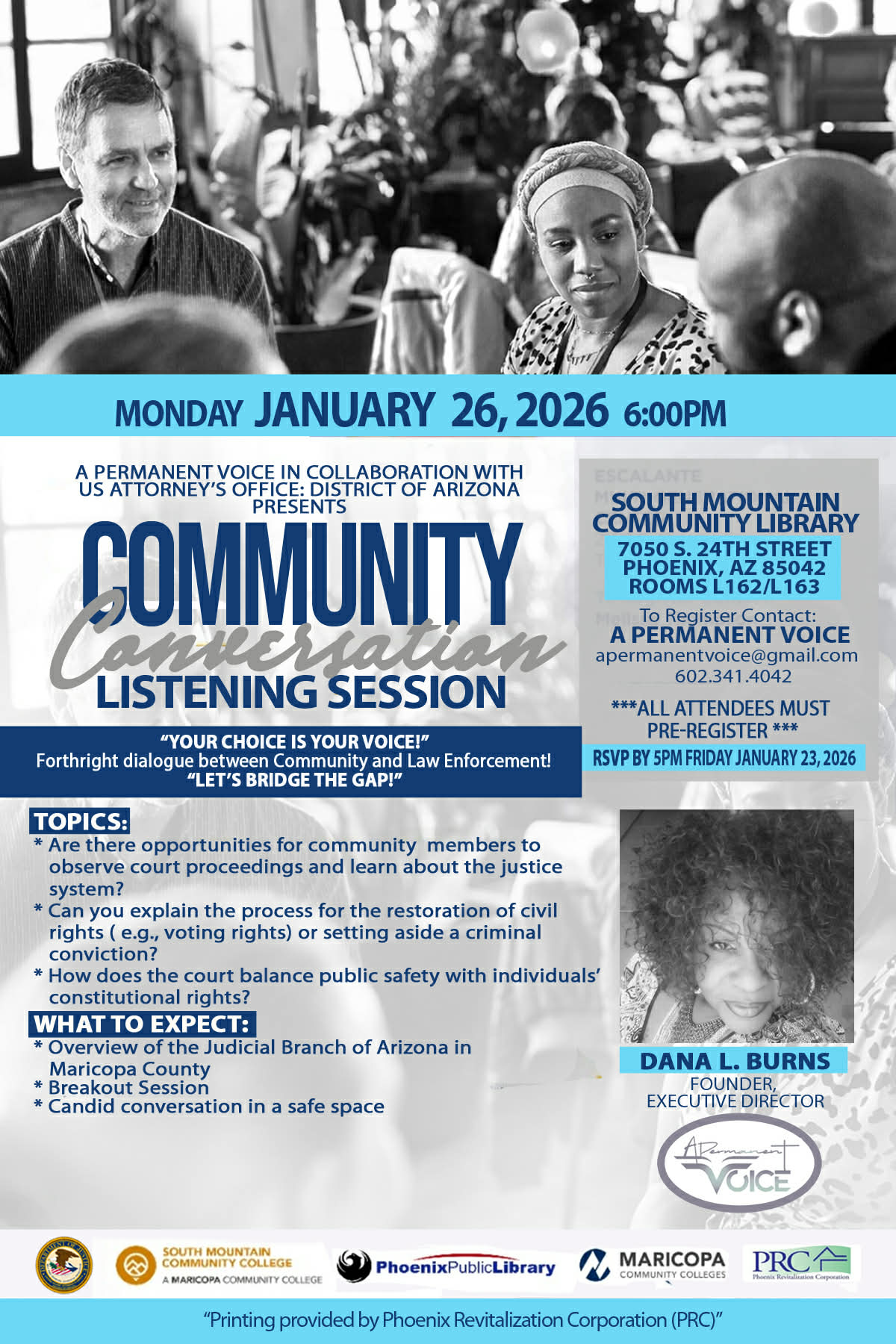 Community Conversation Listening Session January 26 2026 w Judicial Branch of Arizona in Maricopa County