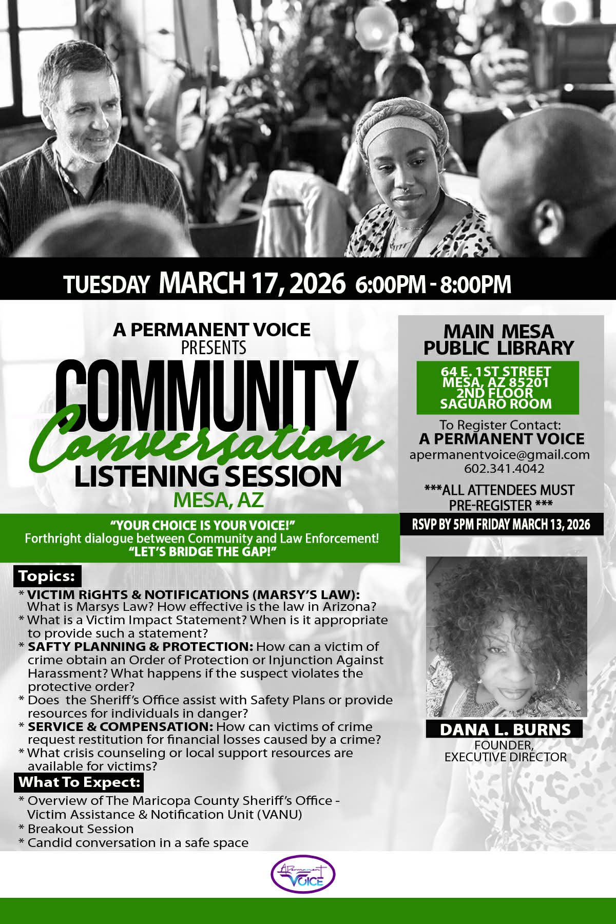 Community Conversation Listening Session Mesa AZ March 17 2026 wth MSCO VANU - APV