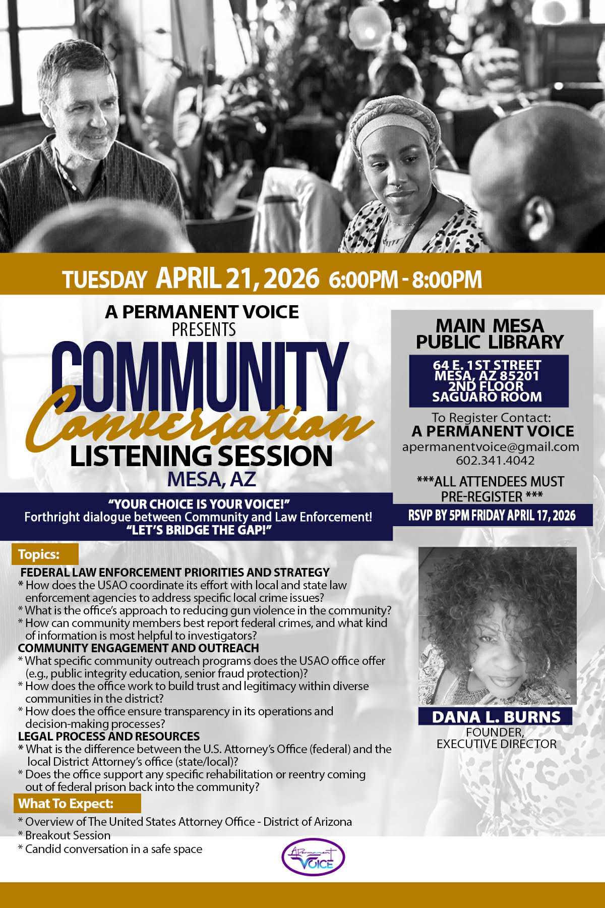 Community Conversation Listening Session Mesa AZ April 21 2026 USAO - APV