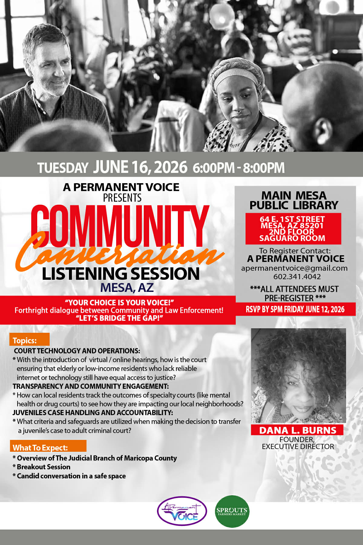 Community Conversation Listening Session Mesa AZ June 16 2026 Judicial Branch of Arizona In Maricopa County